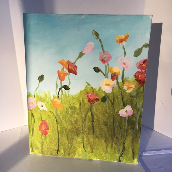 Wild Poppies Original Acrylic On Canvas 20" x 16"